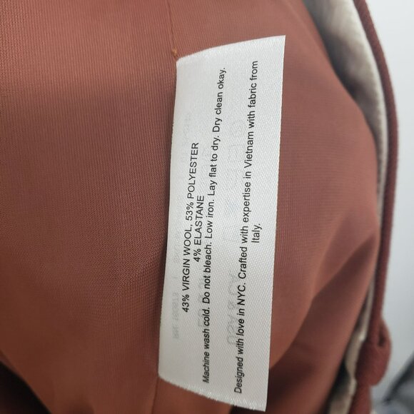 New MM Lafleur Mejia 4.0 Pant Sharkskin Rust 14 Office Career Trousers Fall - Picture 4 of 10